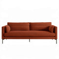 3-Sitzer-Sofa 220 x 92 x 78 cm in Rostbraun mit schwarzen Stahlfüssen