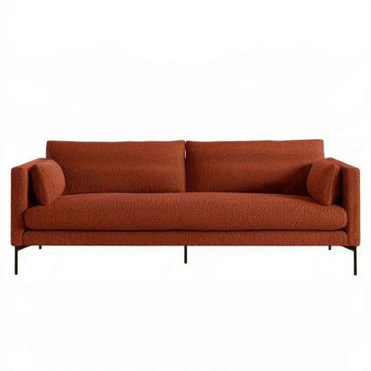 3-Sitzer-Sofa 220 x 92 x 78 cm in Rostbraun mit schwarzen Stahlfüssen