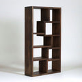 Standregal 80 x 30 x 180 cm in Dunkelbraun mit Walnussdekor