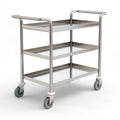 Edelstahl-Servierwagen Silber/Grau, 85 x 45 x 90 cm, 3 Ablageflächen