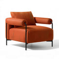 Gepolsterter Sessel mit Armlehnen, 80 x 78 x 78 cm, Orange/Schwarz, Polyester und Stahl