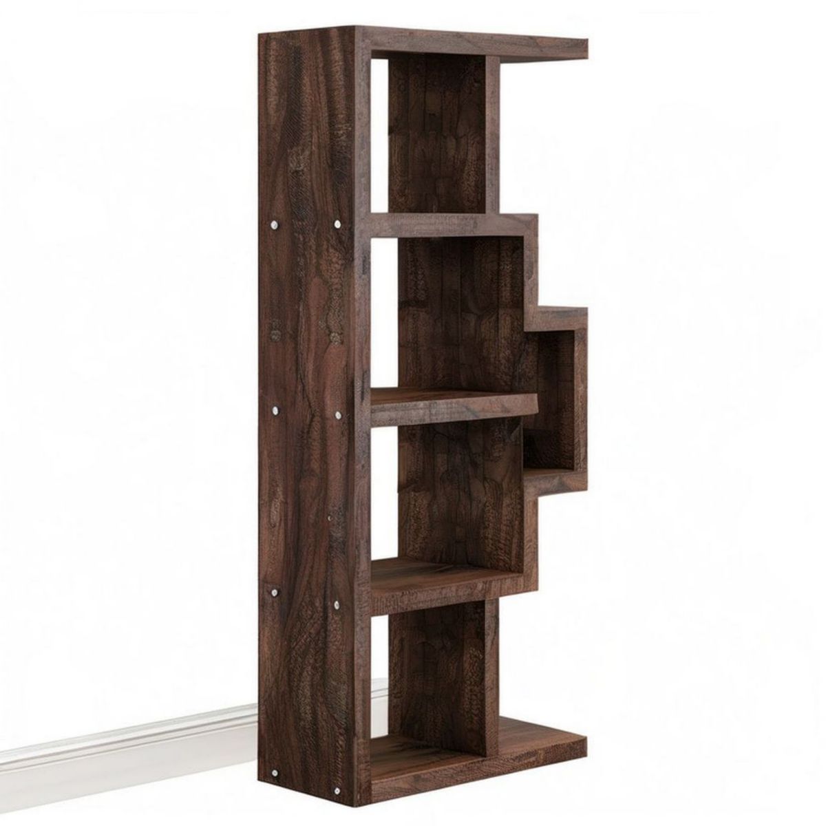 Asymmetrisches Standregal 50 x 24 x 140 cm Dunkelbraun MDF