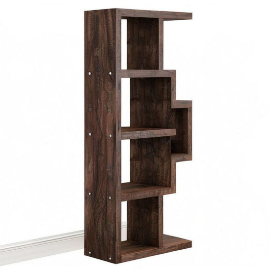 Asymmetrisches Standregal 50 x 24 x 140 cm Dunkelbraun MDF
