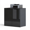 Druckerschrank mit 2 Türen, 80 x 40 x 75 cm, Schwarz, melaminbeschichtete Spanplatte
